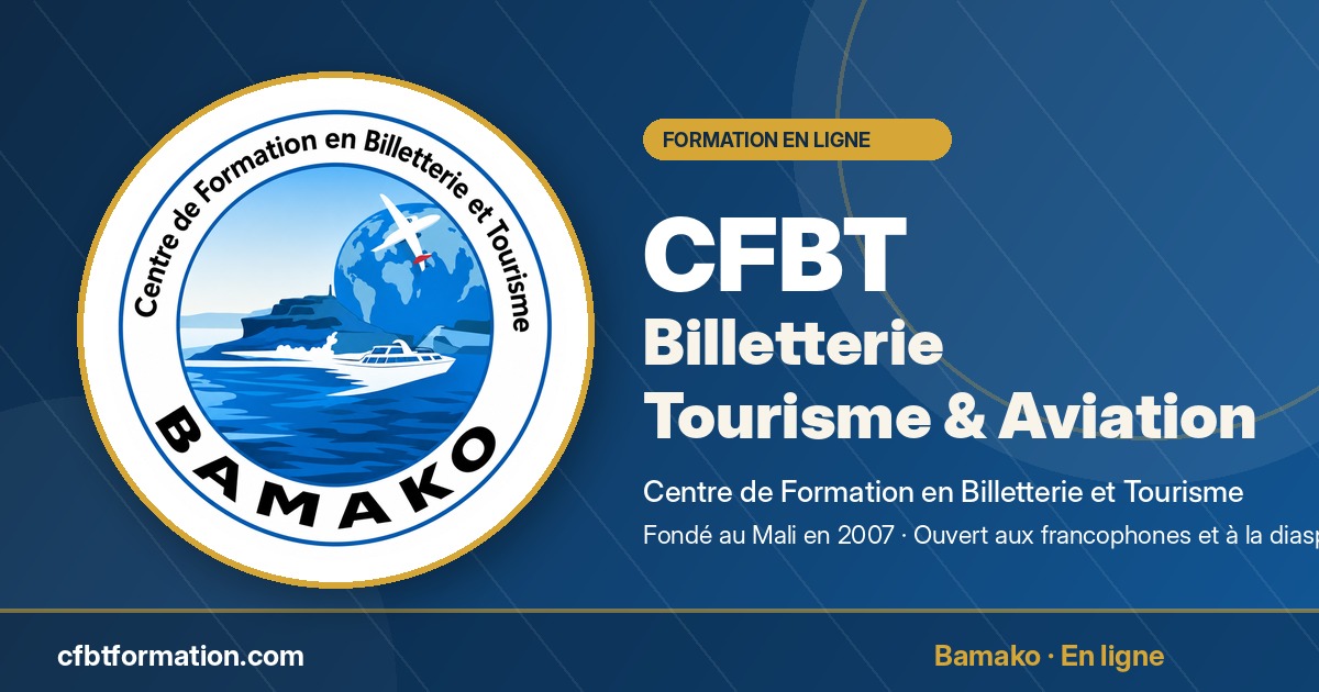 CFBT — Formation en billetterie, tourisme et aviation, en ligne